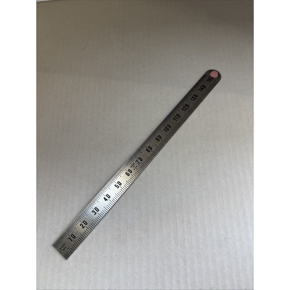 Vintage Metal Ruler Millimeter Stainless Steel